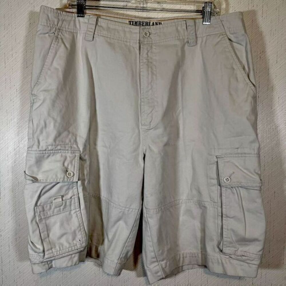 VTG Timberland Scout Men's Cargo Shorts Pants Sz 38 Light Grey
